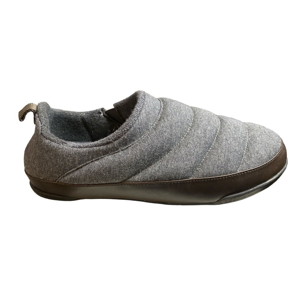 SUN + STONE Derek Quilted Slipper Men's 8.5M Grey Slip On Round Toe